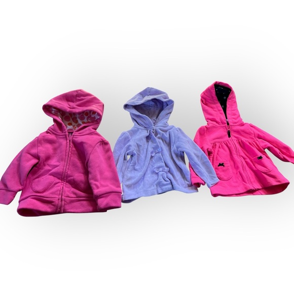 3-6 months Pink and Purple Hooded Jackets - Picture 1 of 1